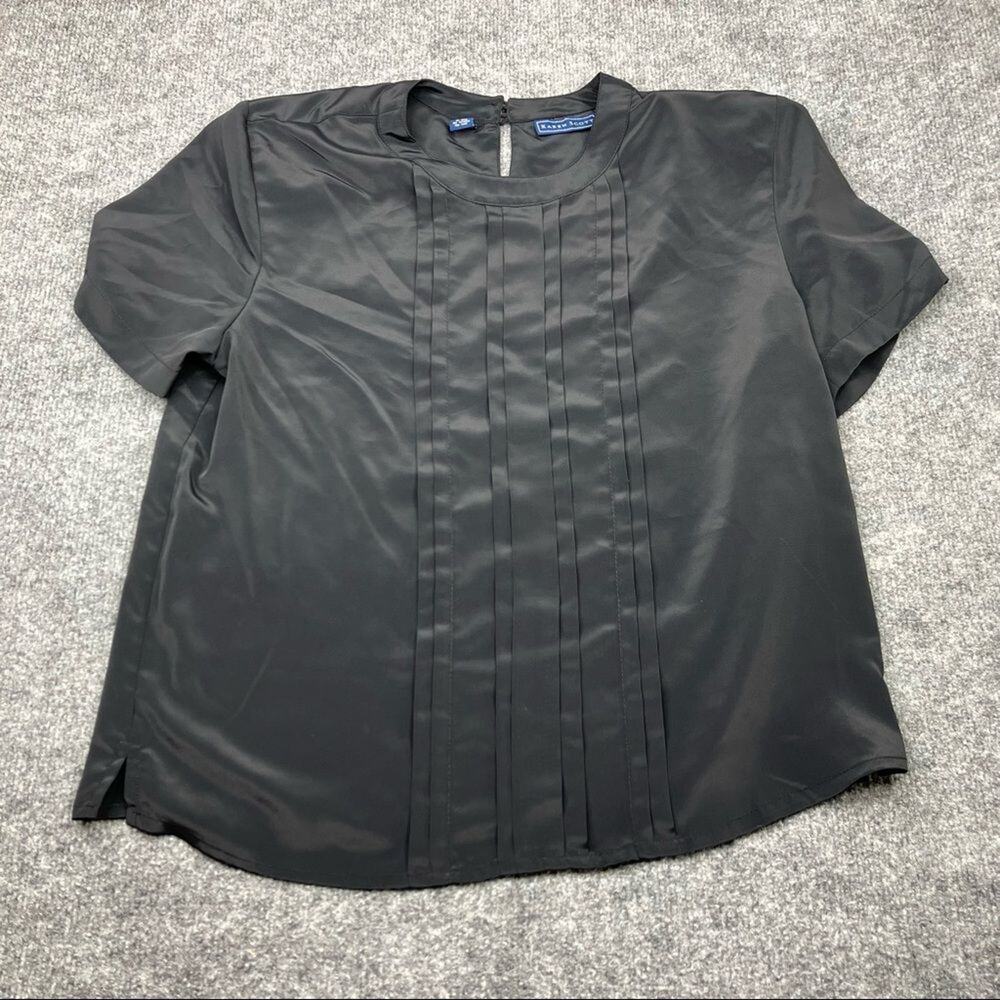Karen Scott Women's Short Sleeved‎ Blouse Black size M